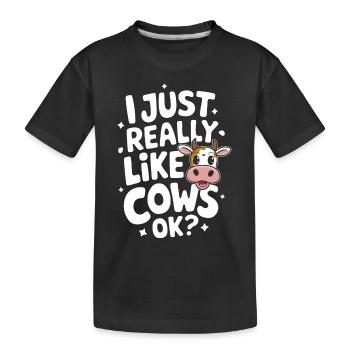 Éleveur de vaches Ferme Éleveur de vaches - T-shirt bio Premium Enfant - noir - Devant