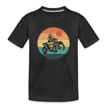 Quad Fahrer Retro Design Offroad Quadfahrer ATV - Kinder Premium Bio T-Shirt - Schwarz - Vorne