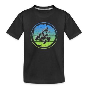 ATV Fahrer Retro Design Offroad Quadfahrer Quad - Kinder Premium Bio T-Shirt - Schwarz - Vorne