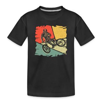 Mountain Bike Bike Cyclist Mountain Bike - Kids' Premium Organic T-Shirt - black - Front