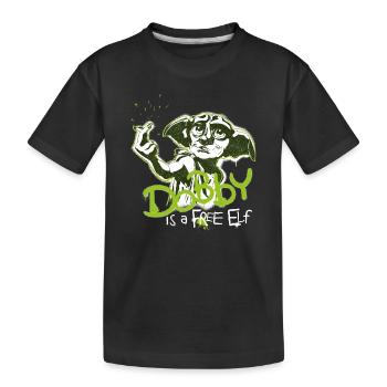 Harry Potter Dobby Is A Free Elf - Kids' Premium Organic T-Shirt - black - Front
