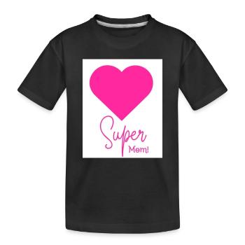Super Mom - Kinder Premium Bio T-Shirt - Schwarz - Vorne