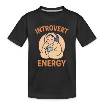 Introvert Energy - Kids' Premium Organic T-Shirt - black - Front
