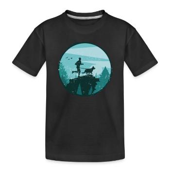 Course de canicross de cross-country avec chien Coureur de Canicross - T-shirt bio Premium Enfant - noir - Devant