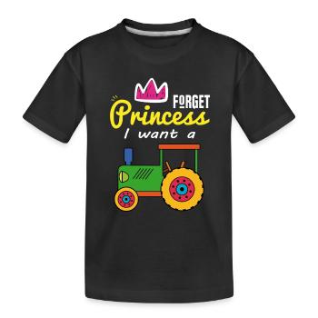 Vergesst Prinzessin ich will Traktor fahren - Kinder Premium Bio T-Shirt - Schwarz - Vorne