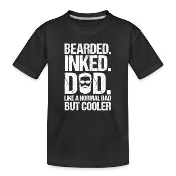 Père Tatouage Barbe Papa Cool Art Tatoué - T-shirt bio Premium Enfant - noir - Devant