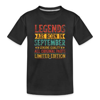 Légendes Septembre Anniversaire Année de construction Célébration - T-shirt bio Premium Enfant - noir - Devant