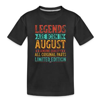 Legenden Geburtstag August Baujahr Legende - Kinder Premium Bio T-Shirt - Schwarz - Vorne