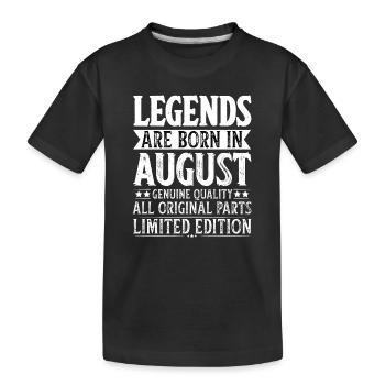 Legenden Geburtstag August Baujahr Legende - Kinder Premium Bio T-Shirt - Schwarz - Vorne