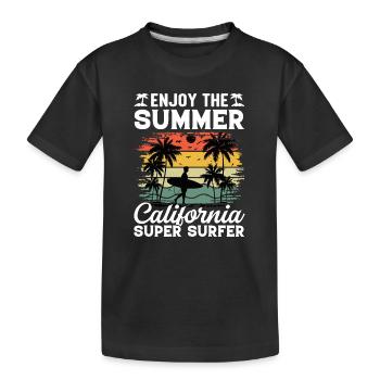 Malibu Surfing California Surfer Beach - T-shirt bio Premium Enfant - noir - Devant