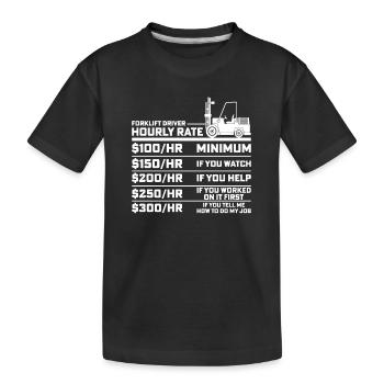 Staplerfahrer Gabelstaplerfahrer Gabelstapler Lohn - Kinder Premium Bio T-Shirt - Schwarz - Vorne
