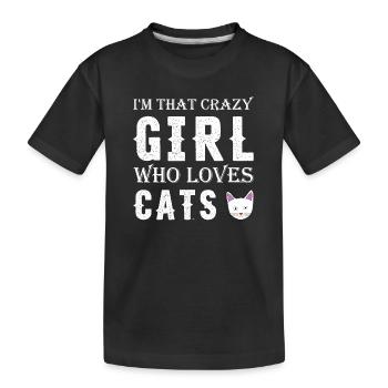 Chat Chats Animal Animal De compagnie Fille Chat Dame - T-shirt bio Premium Enfant - noir - Devant
