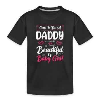 Father-to-be Father Daughter Girl Parents Child - Kids' Premium Organic T-Shirt - black - Front