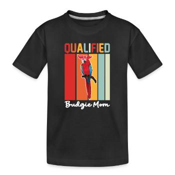 Wellensittich Mama Blausittich Blau - Kinder Premium Bio T-Shirt - Schwarz - Vorne