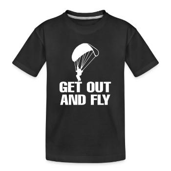 Paragliding Gleitschirmflieger Fallschirm Para - Kinder Premium Bio T-Shirt - Schwarz - Vorne