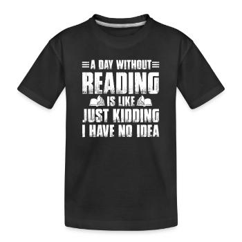 Bücher Lesen - Kinder Premium Bio T-Shirt - Schwarz - Vorne