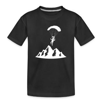 Paragliding Gleitschirmflieger Fallschirm Para - Kinder Premium Bio T-Shirt - Schwarz - Vorne