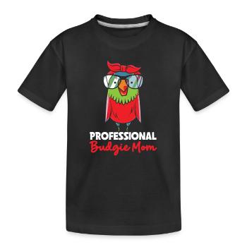 Wellensittich Mama Blausittich Blau - Kinder Premium Bio T-Shirt - Schwarz - Vorne