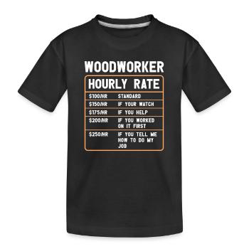 Holz Kettensäge Holzfäller Holzarbeiter Klettern - Kinder Premium Bio T-Shirt - Schwarz - Vorne