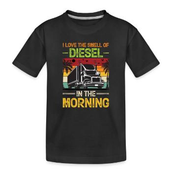 Truck Driver Truck Driver Diesel - Kids' Premium Organic T-Shirt - black - Front