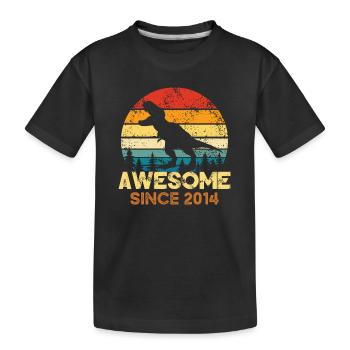 Geburtstjahr 2014 geboren Dino Kinder Geburtstag - Kinder Premium Bio T-Shirt - Schwarz - Vorne