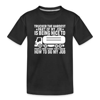 Truck Driver Truck Driver Diesel - Kids' Premium Organic T-Shirt - black - Front