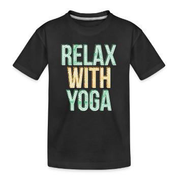 Yoga Mandala Sport Training Relaxation Végétalienne - T-shirt bio Premium Enfant - noir - Devant