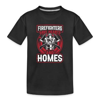 Pompiers Pompiers Pompier Cadeau Pompier - T-shirt bio Premium Enfant - noir - Devant