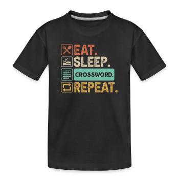 Mots croisés Résoudre Hobby Quiz Lire - T-shirt bio Premium Enfant - noir - Devant