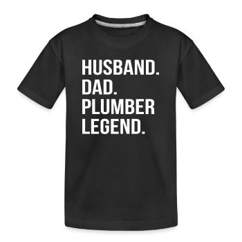 Chauffagiste Père Mari Plombier à gaz sanitaire - T-shirt bio Premium Enfant - noir - Devant