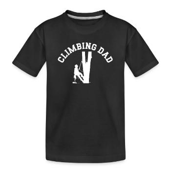 Klettern Bouldern Bergsteiger Freeclimber Vater - Kinder Premium Bio T-Shirt - Schwarz - Vorne