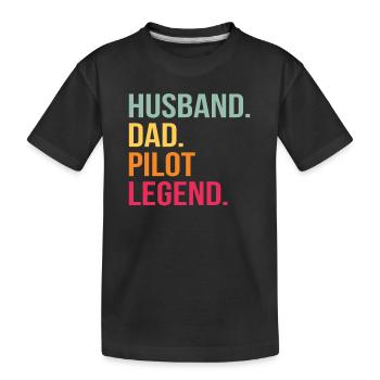 Pilot Flugzeug Segelflugzeug Flugsport Papa Vater - Kinder Premium Bio T-Shirt - Schwarz - Vorne