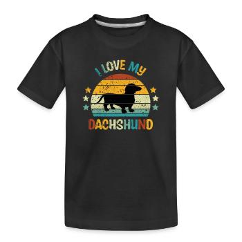 Hunderasse Dachshund Hundehalter Geschenk - Kinder Premium Bio T-Shirt - Schwarz - Vorne