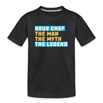 Chapeau de Chef, Chef, Cuisine, Cinq étoiles, Or, 5, - T-shirt bio Premium Enfant - noir - Devant