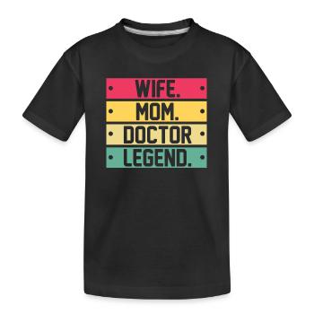 Épouse Mère Docteur Doctorat Plaisir Académique - T-shirt bio Premium Enfant - noir - Devant