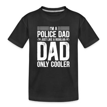 Fier papa d’un policier Père d’un policier - T-shirt bio Premium Enfant - noir - Devant