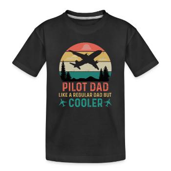 Pilot Flugzeug Segelflugzeug Flugsport Papa Vater - Kinder Premium Bio T-Shirt - Schwarz - Vorne
