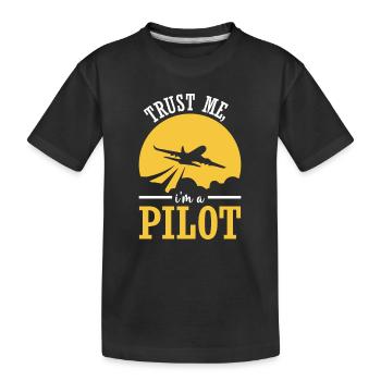 Pilote d’avion volant Sport Idée cadeau - T-shirt bio Premium Enfant - noir - Devant