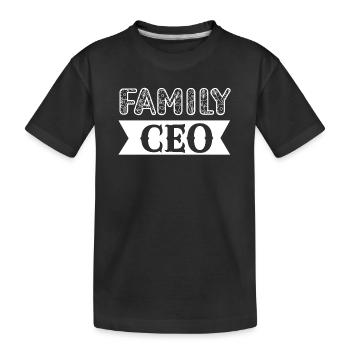 Familienoberhaupt Papa Opa Mama Oma - Kinder Premium Bio T-Shirt - Schwarz - Vorne