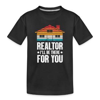 For real estate agents - This guy sells Immobi - Kids' Premium Organic T-Shirt - black - Front