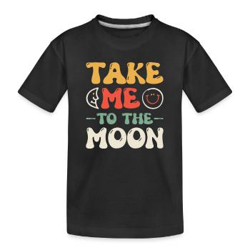 Mond / Halbmond - Kinder Premium Bio T-Shirt - Schwarz - Vorne