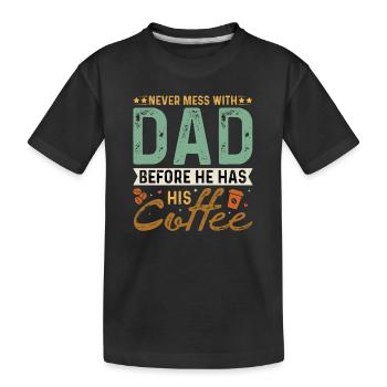 World Best Dad Father Coffee Couple Parents Daddy - Kids' Premium Organic T-Shirt - black - Front