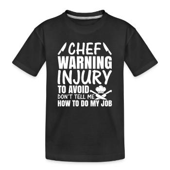 Chapeau de Chef, Chef, Cuisine, Cinq étoiles, Or, 5, - T-shirt bio Premium Enfant - noir - Devant