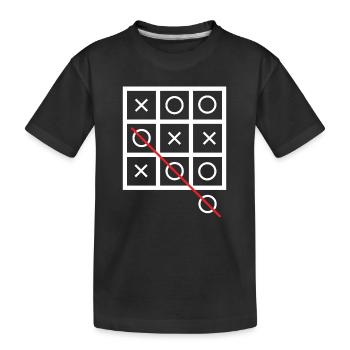 Tic tac toe - Kids' Premium Organic T-Shirt - black - Front