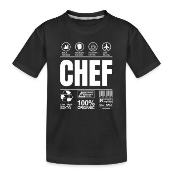Chef Beanie Chef Cuisine Cinq Étoiles Or 5 - T-shirt bio Premium Enfant - noir - Devant