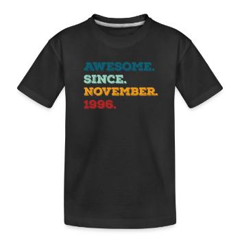 Birthday November 1996 Born Year of birth - Kids' Premium Organic T-Shirt - black - Front