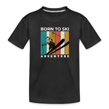 Skieurs Montagnes Descente Ski Sport Skis Ski Ski - T-shirt bio Premium Enfant - noir - Devant