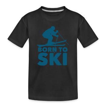 Skieurs Montagnes Descente Ski Sport Skis Ski Ski - T-shirt bio Premium Enfant - noir - Devant