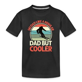Ski Father Downhill Mountains Ski Sport Skis Skiing - Kids' Premium Organic T-Shirt - black - Front