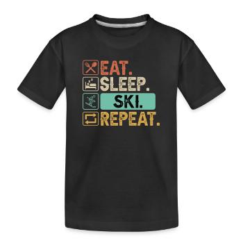 Skieurs Montagnes Descente Ski Sport Skis Ski Ski - T-shirt bio Premium Enfant - noir - Devant